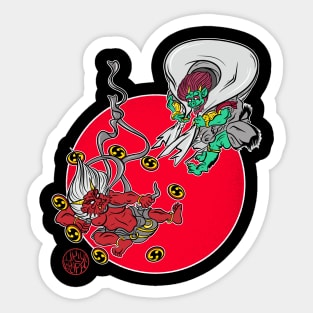 The gods Raijin and Fujin Sticker